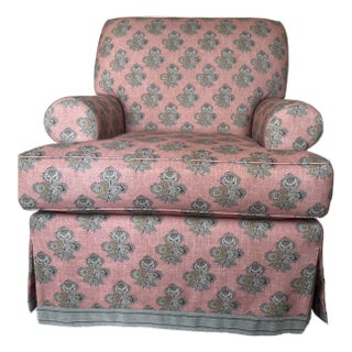 Custom Upholstered Swivel Chair For Sale