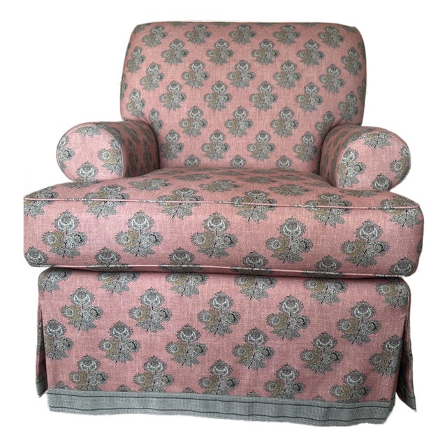 Custom Upholstered Swivel Chair For Sale