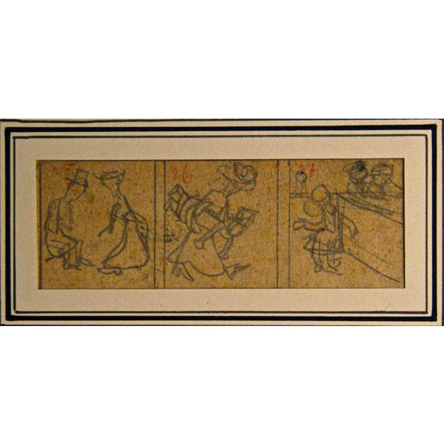 Pencil drawing on paper. Not signed. Good condition, with some foxing. This piece is attributed to the mentioned...