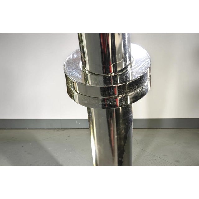Modern Late 20th Century Pair of Ralph Lauren Polished Nickel Layne Torchiere Floor Lamps For Sale - Image 3 of 12