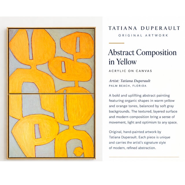 Artist: Tatiana Duperault Medium: Original oil paint on stretched canvas Format: Two-panel diptych Each panel: 24" W × 30"...