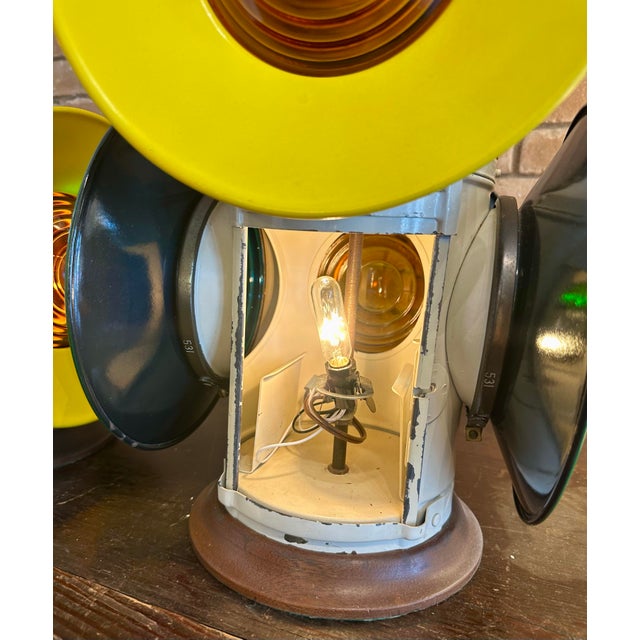 Metal Pair of Vintage Railroad Switch Lamps For Sale - Image 7 of 12