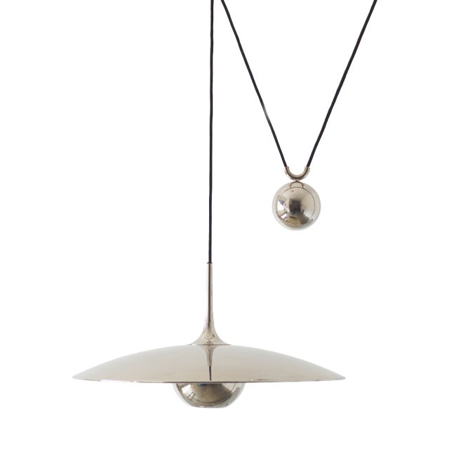 Silver Model Onos 55 Counterbalance Pendant Lamp by Florian Schulz For Sale