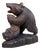 Large Wooden Ainu Bear with Cub and Salmon, 1950s For Sale