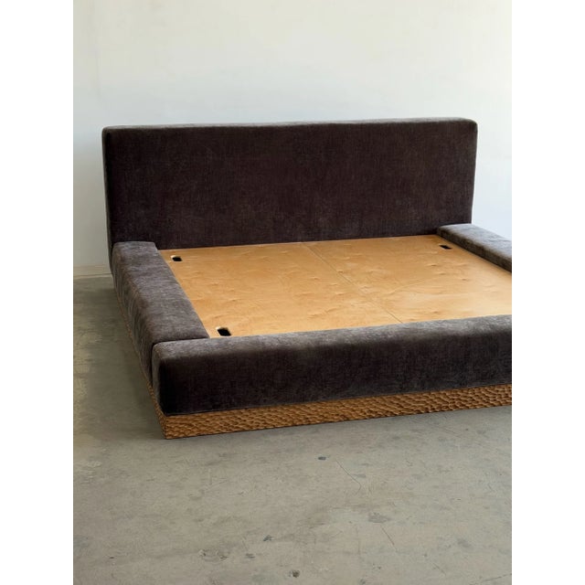 W98 D103 H42 Interior of the bed 77 wide 82 deep Mattress inset 2 inches platform height 14 inches floor model available....