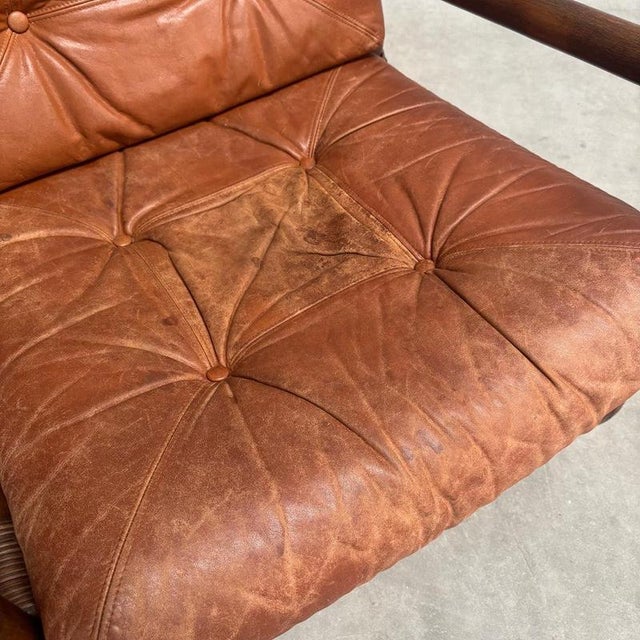 Vintage Bamboo and Leather Chairs, 1970s, Set of 2 For Sale - Image 13 of 15