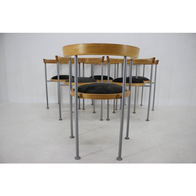 Black Dining Chairs by Borge Lindau for Bla Station, Sweden, 1990s, Set of 6 For Sale - Image 8 of 18