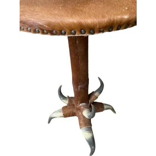 Farmhouse 1940s Vintage Steer Horn and Hide Side Occasional Table For Sale - Image 3 of 6