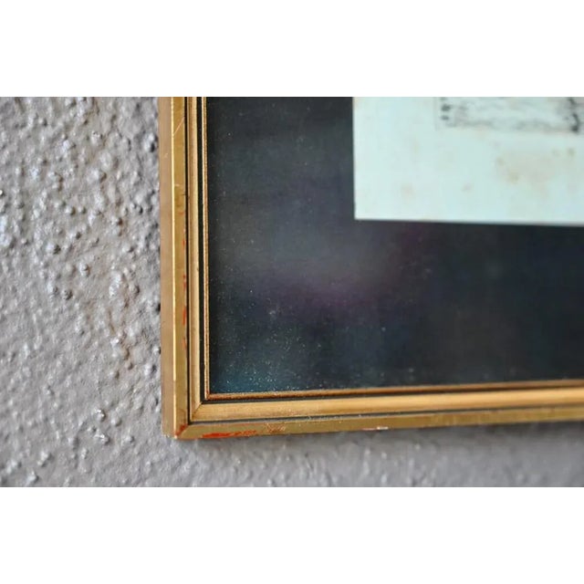 Boats at the Port, 1950s, Ink on Paper, Framed For Sale - Image 4 of 5