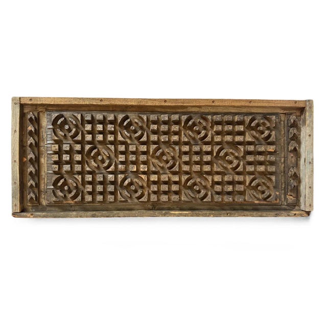 Authentic early 1900's large wood print block panel from northern India. Originally used to print textiles and hand carved...