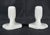Vintage European white ceramic towel bar brackets with a crackle glazed finish. The bar has an octagon shape with smaller...