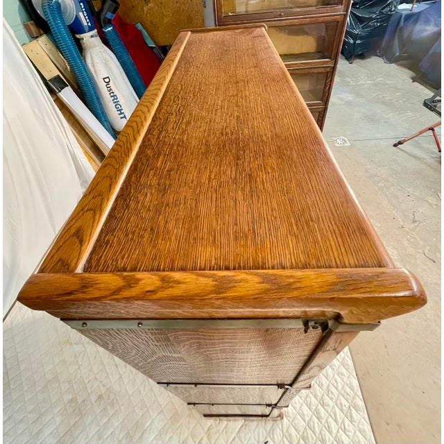 Wood Antique Globe Wernicke Three Stack Barrister Bookcase With Ogee Top and Base For Sale - Image 7 of 12