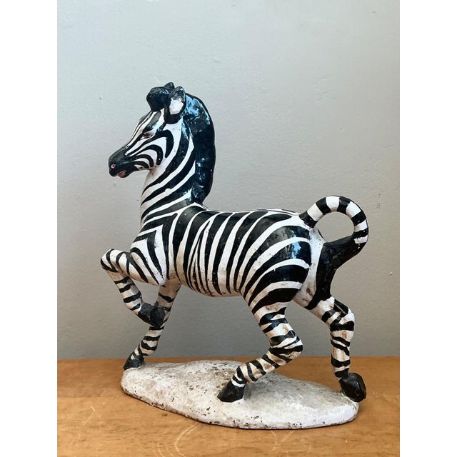 Vintage Italian Ceramic Zebra Sculpture For Sale - Image 11 of 12