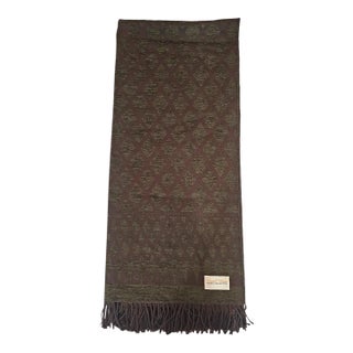 Vintage Italian Wool Jacquard Throw by Chambers Williams, Crown Collection – 62" × 72" For Sale