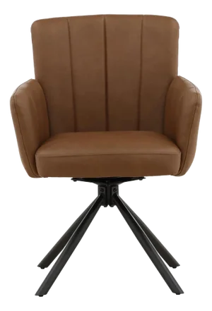 Cinnamon Leather Swivel Dining Chair
