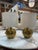 1970s Brass Ribbed Base Table Lamps With Drum Shades - a Pair For Sale In Los Angeles - Image 6 of 7