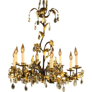 New Italian 8-Arm Chandelier Entwined Gold For Sale