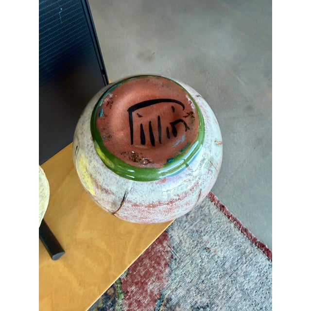Authentic Signed Polia Pillin Mid-Century Modern Studio Art Pottery Horse Bottle Vase For Sale - Image 12 of 13