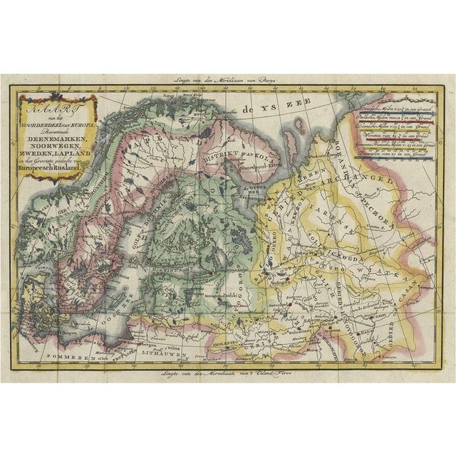 Map of Lapland to Russia and Denmark to Kazan in the South, 1785 For Sale
