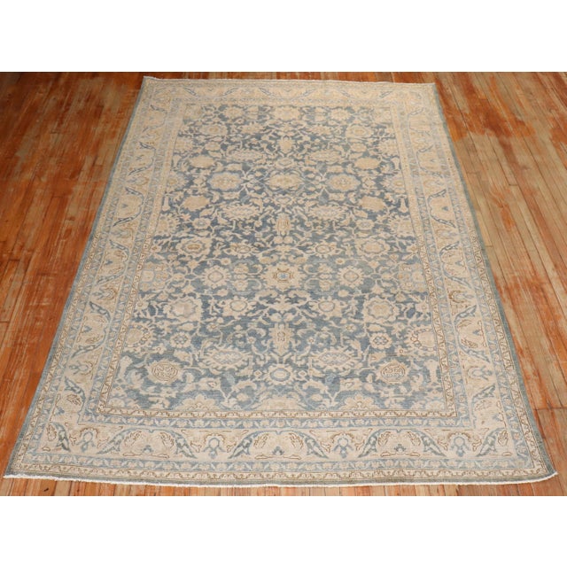 Persian Zabihi Collection Persian Malayer Blue Small Room Size Rug For Sale - Image 3 of 10