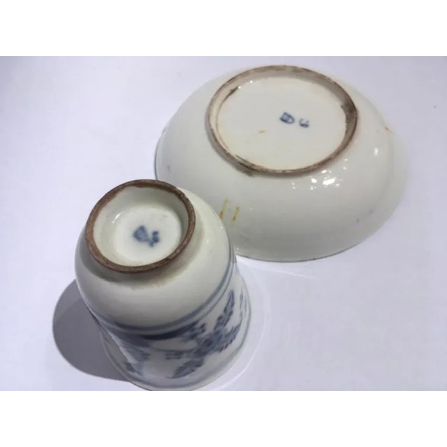 Blue Mid-19th Century Porcelain Cup with Dish, Vienna, Set of 2 For Sale - Image 8 of 11