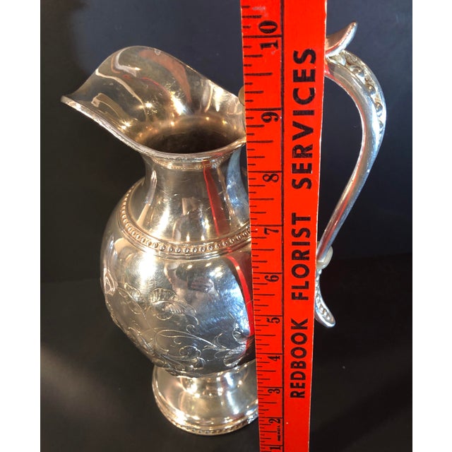 Antique Victorian Silver Plated Wine Ewer, Water Pitcher, Beverage Ice