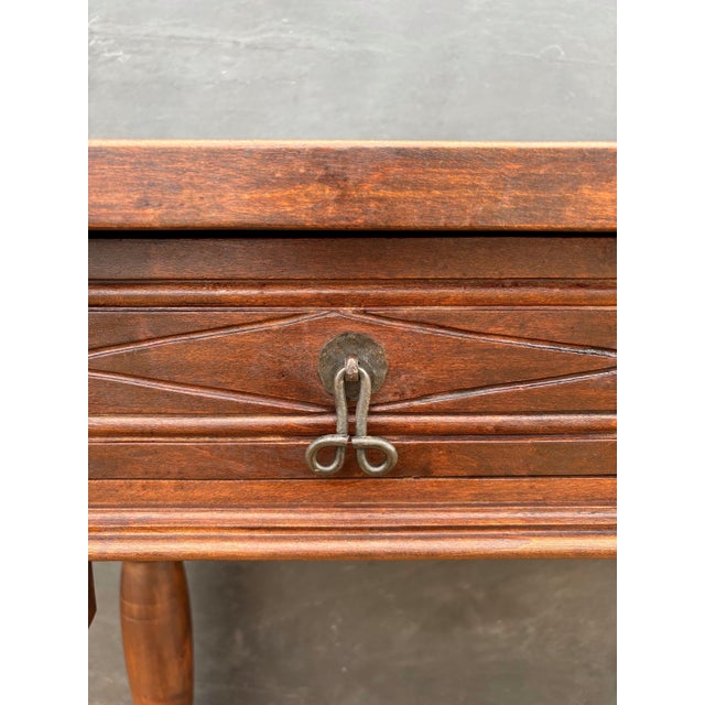 Wood Spanish Renaissance Console Table with Two Drawers and Turned Legs, 1920s For Sale - Image 7 of 14