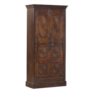 Armoire Constructed From Antique Indian Teakwood Doors and Elements For Sale