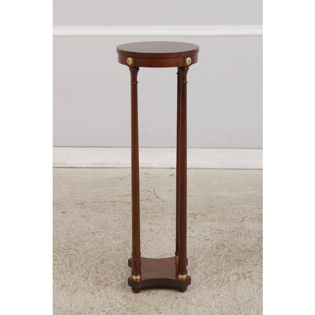 Age: Approx: 30 Years Old Details: Bun Feet High Quality Construction Regency Style Solid Brass Hardware Stretcher Base...