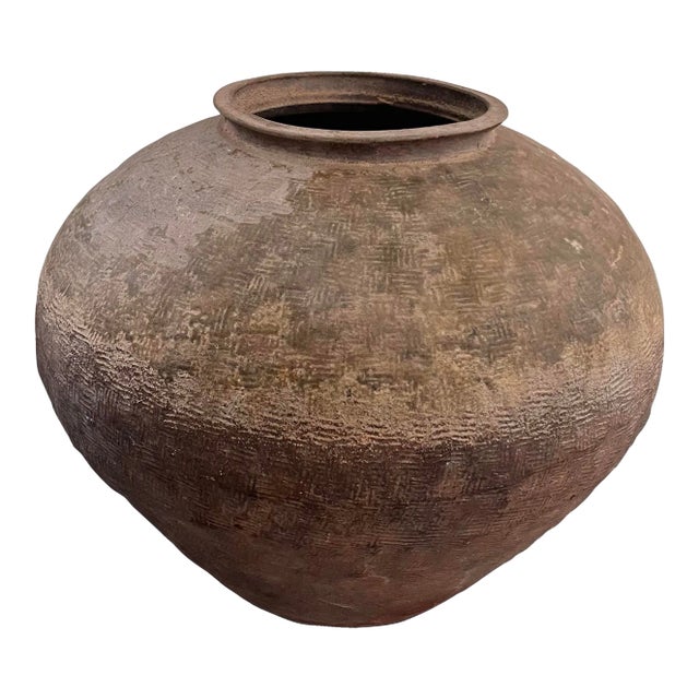 Antique Chinese Banshan Style Unglazed Earthware Jar For Sale