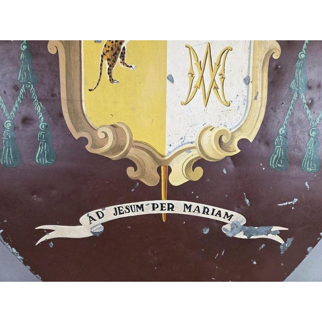 Coat of Arms Panel in Painted Sheet Metal, Early 20th Century For Sale - Image 4 of 9