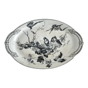 1880 English Woodlands Pottery Platter