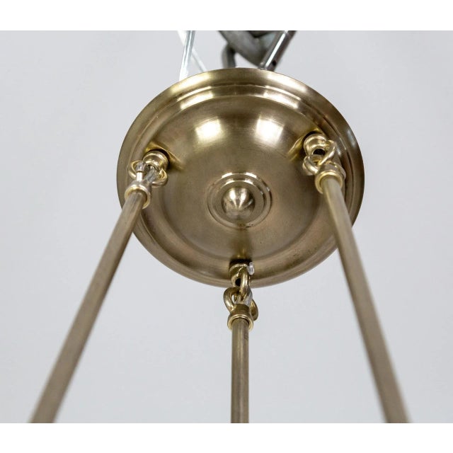 Early 20th Century White Frosted Glass Bowl Pendant Light For Sale - Image 9 of 9