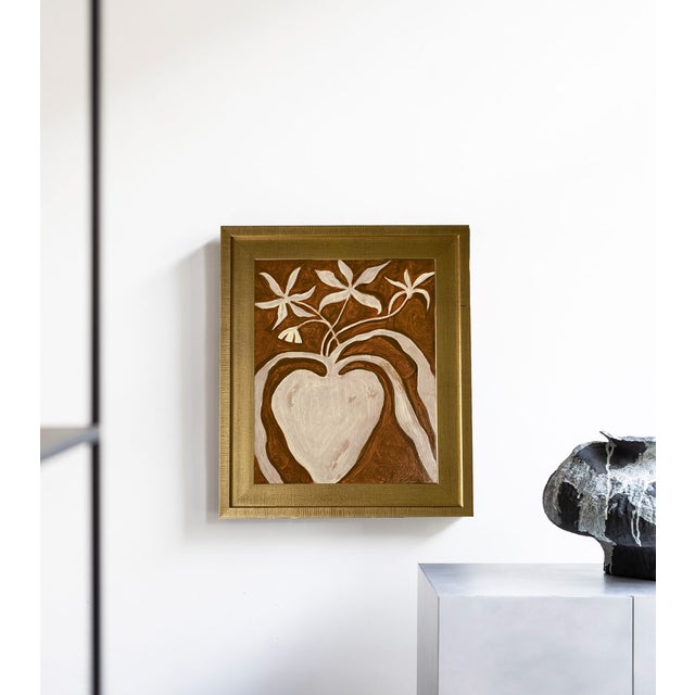 Medium: Oil on canvas board Frame Size: 14.5” x 17.5” Orientation: Vertical Style: Minimalist, modern, botanical, neutral...