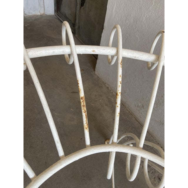 Mid-Century Modern Italian Painted Iron Garden Table with Oval Glass Top, 1960s For Sale - Image 11 of 14