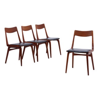 Mid-Century Danish Model 370 Boomerang Chairs in Teak by Alfred Christensen for Slagelse, 1960s, Set of 4 For Sale