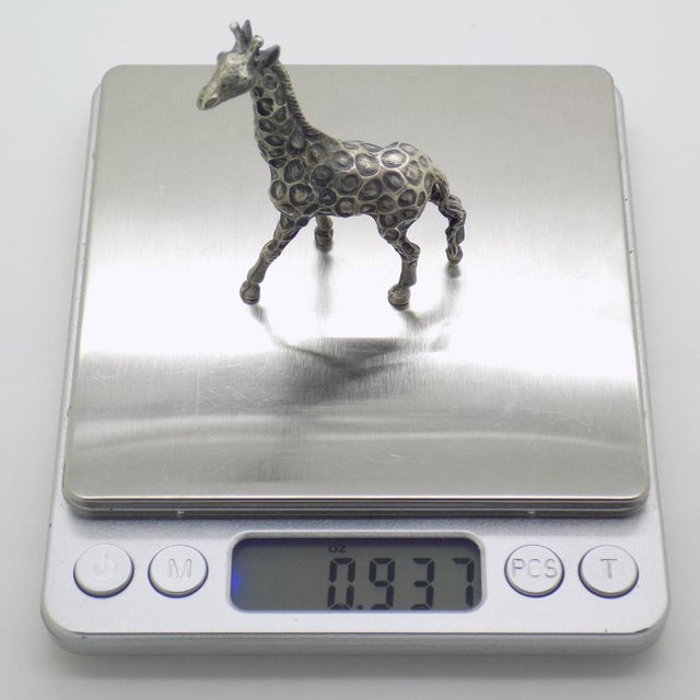 Vintage Italian Silver Giraffe Figurine, 1970s For Sale - Image 9 of 11