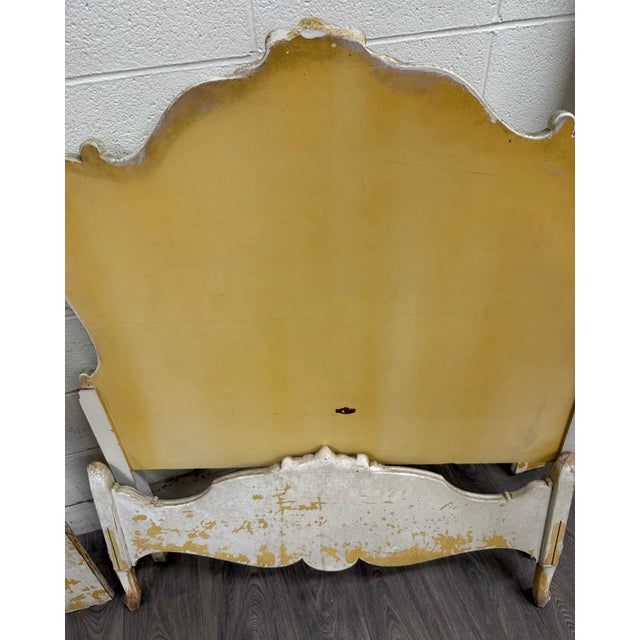 Vintage Twin Size Winnebago Manufacturing Co French Provincial Rococo Style Bed For Sale - Image 16 of 17