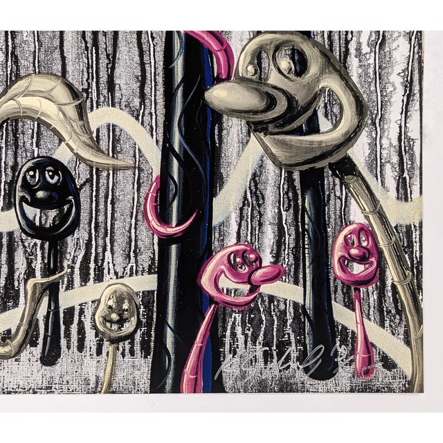 Contemporary Kenny Scharf Furungle (Black), Large Framed Archival Print With Diamond Dust, 2021 For Sale - Image 3 of 3