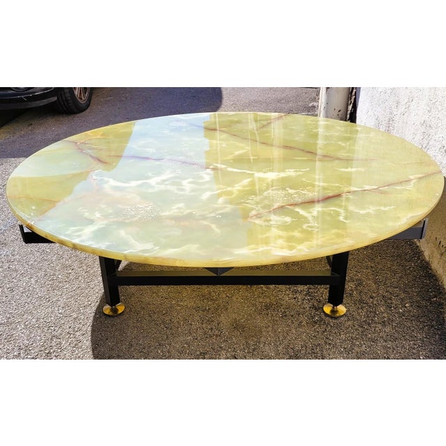 Coffee Table in Iron and Onyx, Italy, 1970s For Sale - Image 15 of 18