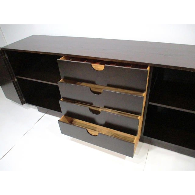 Mid 20th Century Rare Renzo Rutili Directional Inlay Credenza Sideboard For Sale - Image 11 of 18