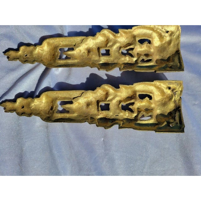 19th Century Share 19th C French Ormolu Bronze Mounts Pair Gilt Gold Furniture Appliques For Sale - Image 5 of 10
