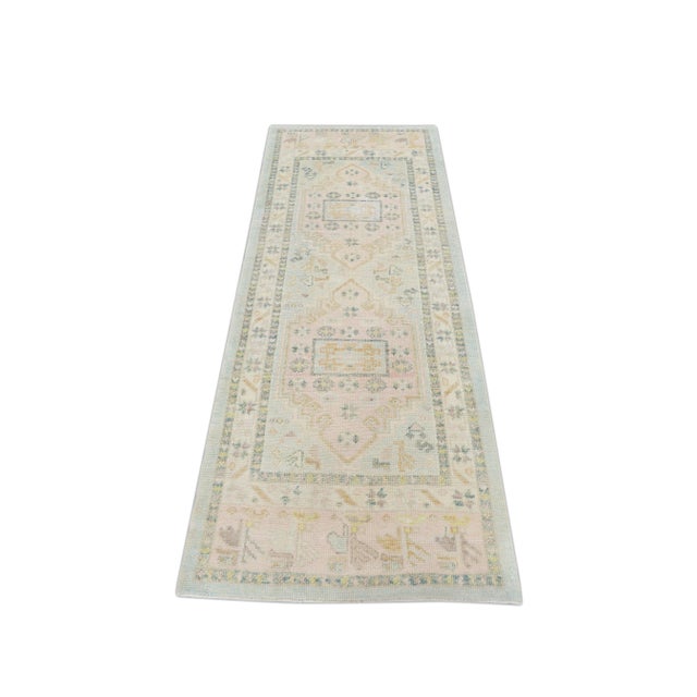 Modern Turkish Oushak Rug 2'11" x 7'3" For Sale - Image 9 of 10