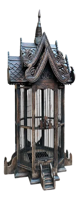Handcrafted Teak Cage, 1970s