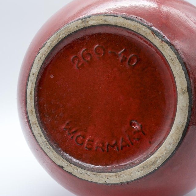 Red Model 269-40 Wien Floor Vase from Scheurich Keramik, West Germany, 1970s For Sale - Image 8 of 9