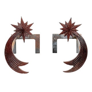 Bronze Andirons by Enzo Missoni, 1970s, Set of 2 For Sale