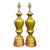 Wood Vintage Gilt Tipped Painted Glass Lamps - A Pair For Sale - Image 7 of 16