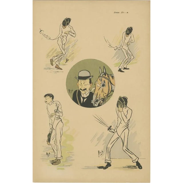 Here’s a comprehensive listing for this three-print compilation: --- Fencing Caricatures by Mich, Paris 1907 – Humorous...