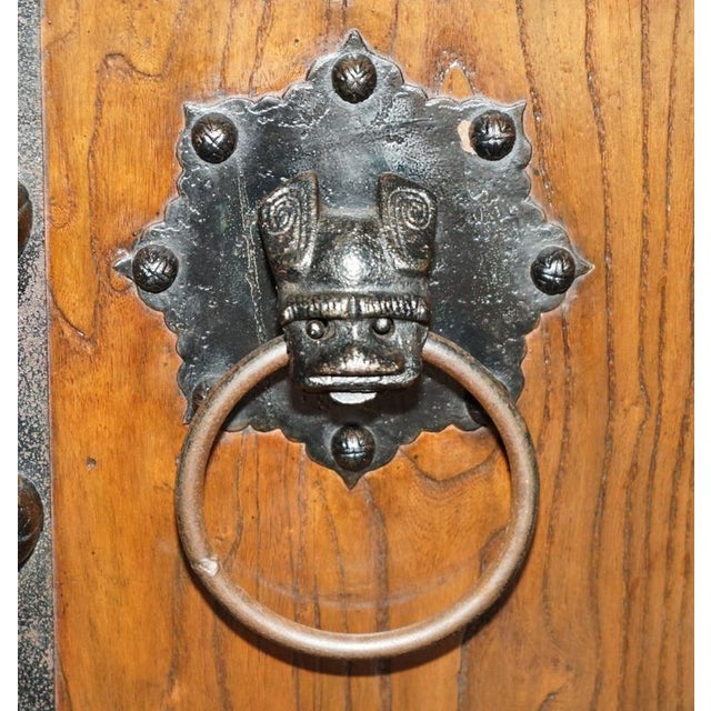 Antique Korean Elm Jang Cabinet with Iron Mounts, 1900 For Sale - Image 9 of 18