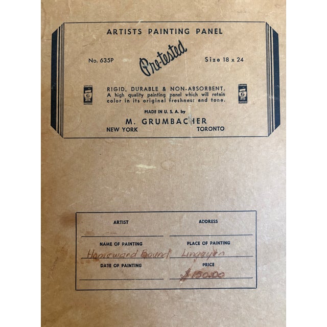 Midcentury Southeast Asian Oil Painting – Carabao Cart at Sunset “Homeward Bound” Signed by Listed Filipino Artist Jose Tinsay For Sale - Image 12 of 12